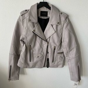 BLANKNYC bend snap faux leather moto jacket.